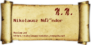 Nikolausz Nándor névjegykártya