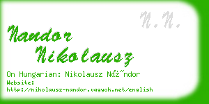 nandor nikolausz business card